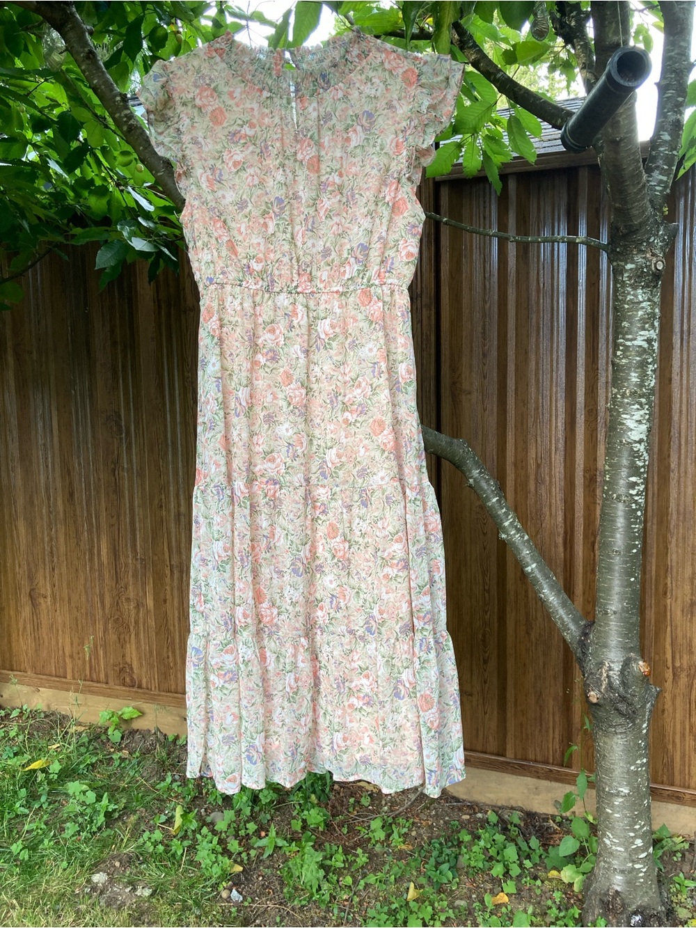 Hayden Floral Pastel Maxi Dress - Pink, Green, Cream